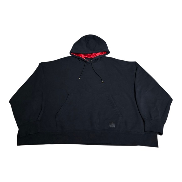 Nike Air Jordan Flight Fleece Hoodie Women's 2X Oversized Pullover Black Plus - Picture 1 of 8